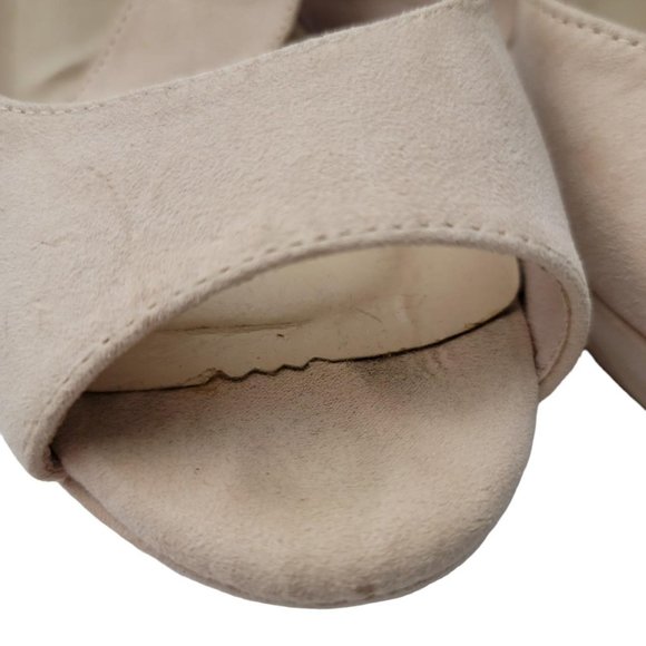 Pink Suede Wedge Heels - Picture 3 of 4